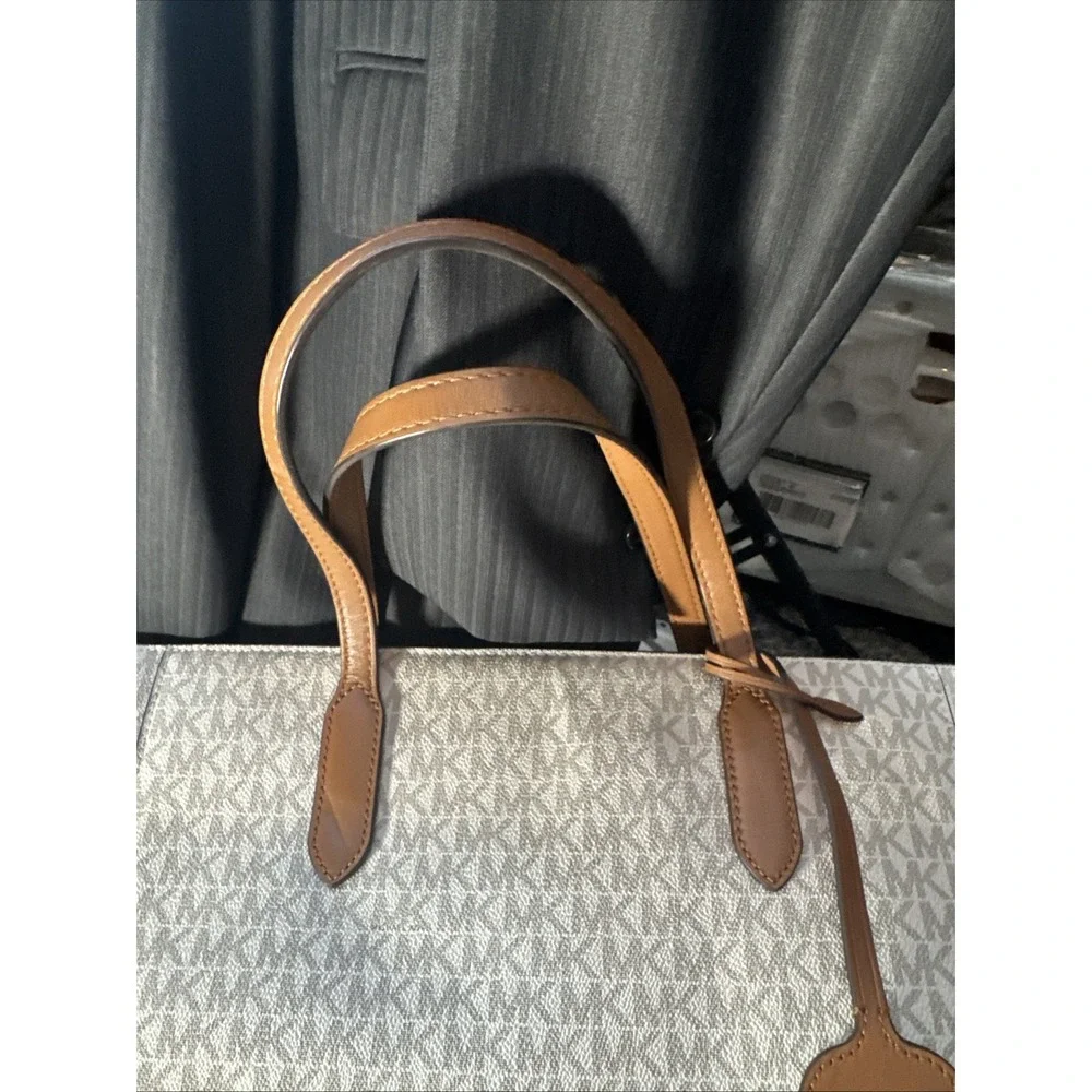 Michael Kors Brown Monogram Leather Sinclair Large Studded Tote
